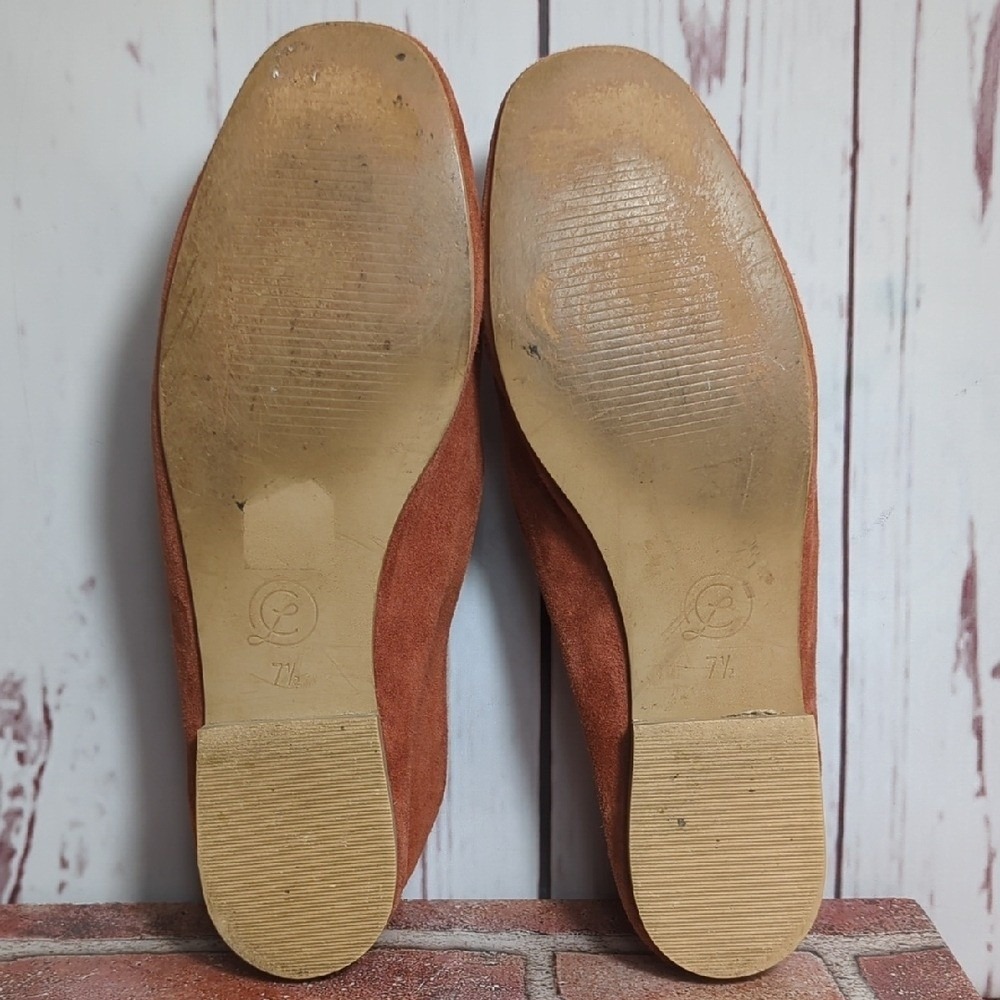 Chinese Laundry Burnt Orange Rust Suede Loafers Flats Fall Boho Women's Size 7.5 - Picture 16 of 16